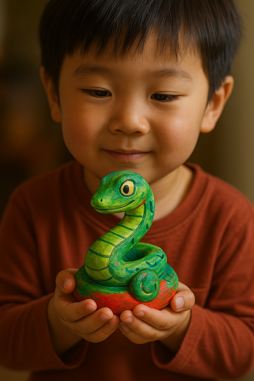 Lunar Legends: The Serpent of Wisdom — painted example of the ColorFig Lunar Legends paintable 3D-printed figurine kit