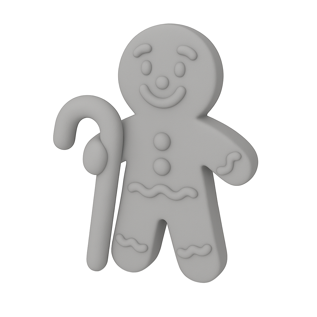 ColorFig Gingerbread Buddy — 3D-printed figurine from the Winter Wonders Collection, paint-ready Spark line.
