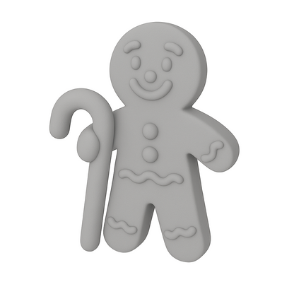 ColorFig Gingerbread Buddy — 3D-printed figurine from the Winter Wonders Collection, paint-ready Spark line.