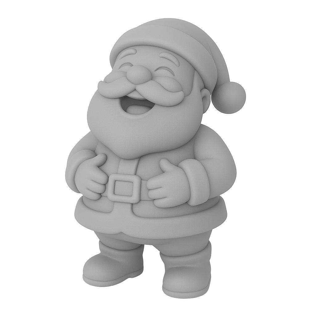 ColorFig Jolly Santa — 3D-printed figurine from the Winter Wonders Collection, paint-ready Spark line.