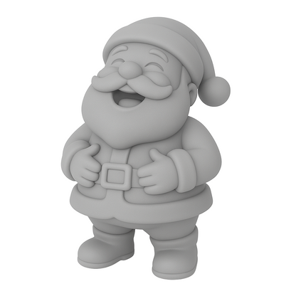 ColorFig Jolly Santa — 3D-printed figurine from the Winter Wonders Collection, paint-ready Spark line.