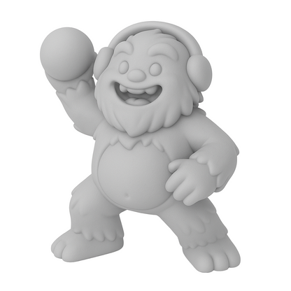 ColorFig Snowball Yeti — 3D-printed figurine from the Winter Wonders Collection, paint-ready Spark line.