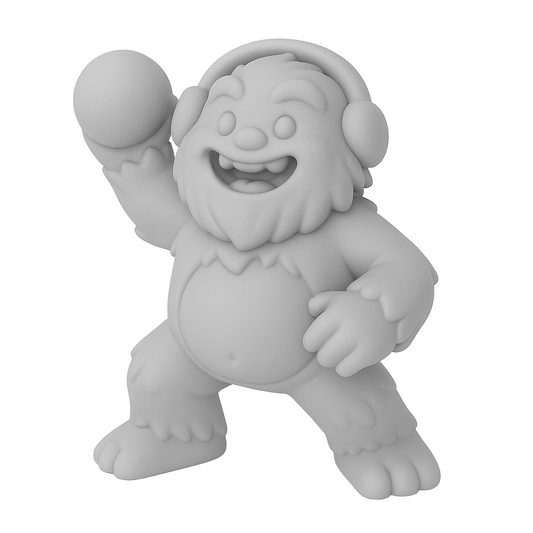 ColorFig Snowball Yeti — 3D-printed figurine from the Winter Wonders Collection, paint-ready Spark line.