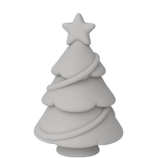 ColorFig Starbright Tree — 3D-printed figurine from the Winter Wonders Collection, paint-ready Spark line.