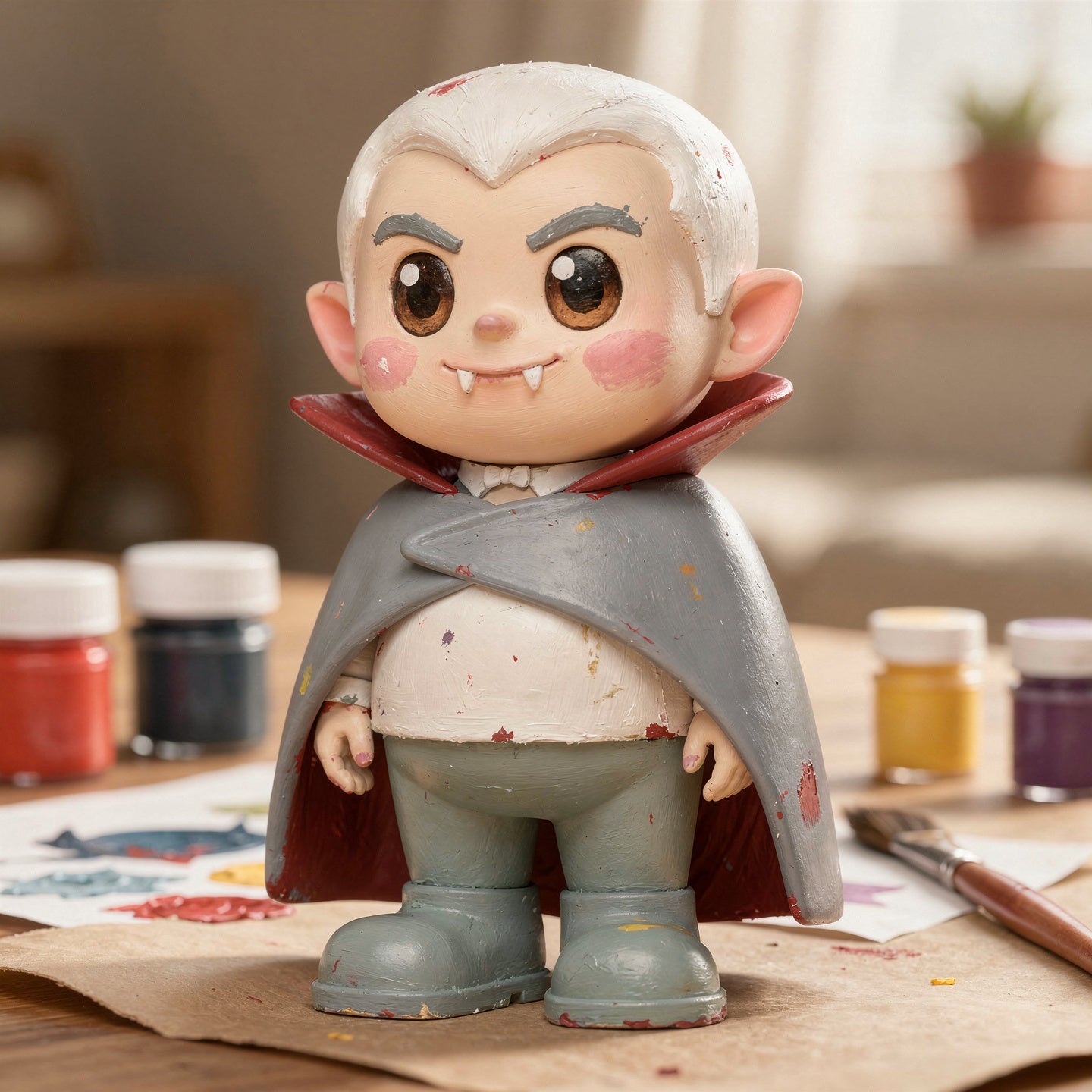 Count Nibbles — hand-painted example of the ColorFig Halloween vampire figurine craft kit
