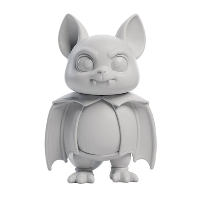 Echo the Bat — unpainted white 3D-printed bat figurine, ColorFig Halloween collection, ready to paint