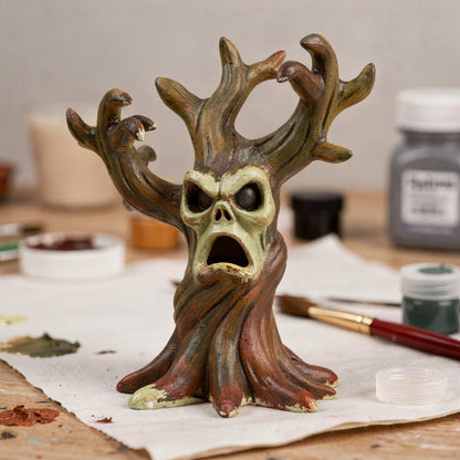 Wailing Willow — hand-painted example of the ColorFig Halloween spooky tree figurine craft kit