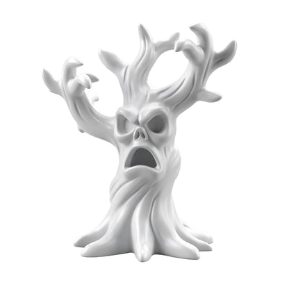 Wailing Willow — unpainted white 3D-printed spooky tree figurine, ColorFig Halloween collection, ready to paint